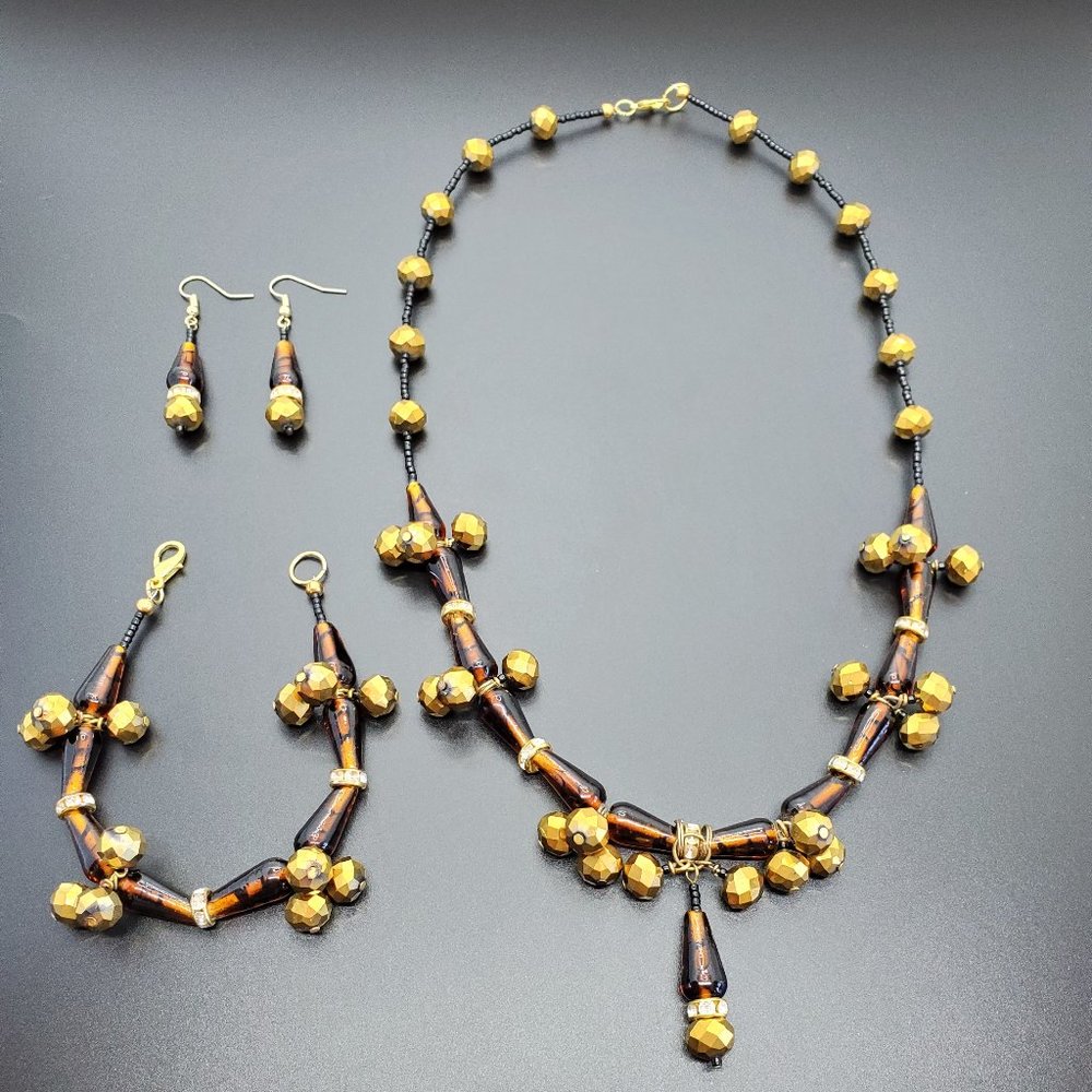 Browm & Golden Glass Set